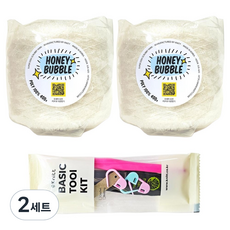 니뜨 허니버블 수세미 콘사 뜨개실 400g x 2p + 뜨개기본도구 세트, 2세트, 02 아이보리