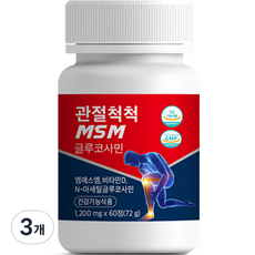 Chamgoods Joint Cheokcheok MSM 氨基葡萄糖 72g, 60顆, 3罐