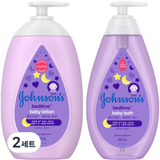 존슨즈베이비 베드타임 베이비 로션 500ml + 바스 500ml, 2세트
