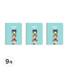 밍꼬프렌즈 PP커버노트, 민트, 9개