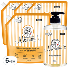 마미스 베이킹소다 주방세제 500ml + 1500ml 4p, 6세트