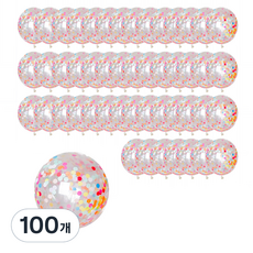 파티쇼 컨페티 풍선 종이, 100개, 레인보우