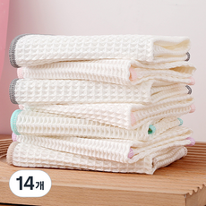 ROI Life 大型鬆餅格紋廚房衛生抹布, 14個