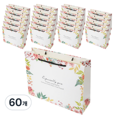 리드홈 사랑스러운 블라썸 코팅 쇼핑백 중, 혼합색상, 60개