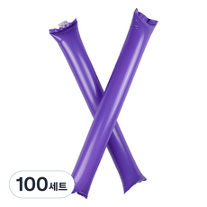 文具談 彩色長條氣球 棒球場加油棒 2入, 100套, 紫色