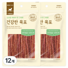 굿데이 건강한육포 강아지 간식, 오리가슴살 소프트스틱, 100g, 12개