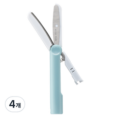 PLUS 普樂士 Twiggy 無蓋筆型剪刀 SC-110P, 藍色, 4個