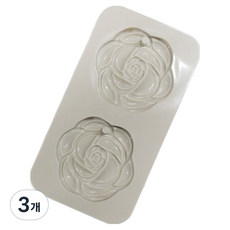 玫瑰2孔錠劑模具, 灰色, 3個