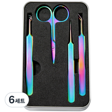 MEIBROWN 高級剪刀鑷子4件組, 混色, 6套