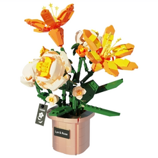 BALODY 貝樂迪積木 拓木 花園派對 樂高兼容積木 T6003, 1套, 落日百合