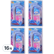 드위트리 MAX 3단 일회용 면도기 레드 블루, 16개, 4개입