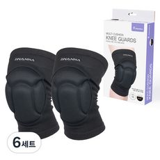 아이워너 멀티 다용도 쿠션 무릎 보호대 2p 세트, 6세트, 블랙