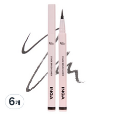 잉가 스테이지 브러쉬 라이너 0.6g, 데일리 블랙, 6개