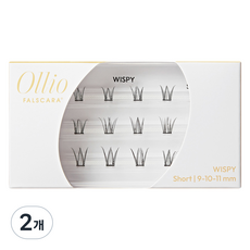 Ollio Pulse-cara Wispy款短版人造假睫毛, 2個, 黑色