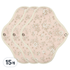 粉色心形韋斯萊棉衛生巾防水粉色花朵小號, S(21.5cm), 1片, 15片