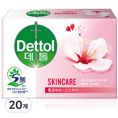 데톨 스킨케어 향균비누 플로럴향, 100g, 20개