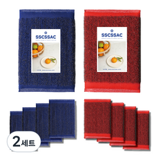 SSCSSAC 強力不鏽鋼菜瓜布 基本款紅色 + 基本款藍色組合, 2套