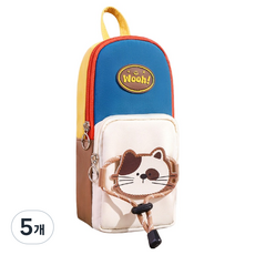 아트조이 입체캐릭터 백팩 세로 대용량 다용도 멀티 필통, 내친구 고양이 블루, 5개