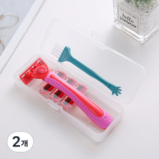 정월나나 여성용 다리털 제모 면도기 레드, 1개입, 2개