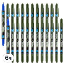 라인플러스 물로 지우는 수성 OHP 펜 M F, 청색, 72개