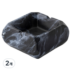 KODACHIEF 인테리어 실내 사각 재떨이 12.5 x 5.8 cm, 블랙, 2개