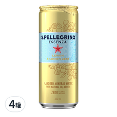 SANPELLEGRINO 聖沛黎洛 零卡香氛氣泡飲 冰心凍檸風味, 330ml, 4罐