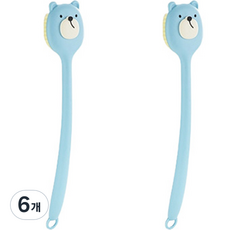 ZBIBI 小熊造型長柄搓澡刷, 1入, 6個, 藍色