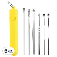 브랜디온 간편한 귀이개 옐로우 6종 세트, 6세트