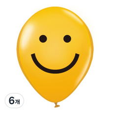 미미파티 해피 스마일 웃는 풍선 30cm 50p, 옐로우, 6개