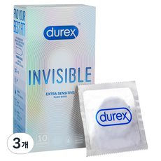 듀렉스 인비저블 엑스트라 센서티브 콘돔, 10개입, 3개