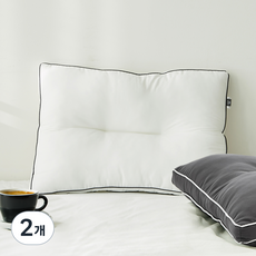 코멧 홈 커버가 필요없고 통째로 빨아쓰는 입체슬립 경추굽베개, 아이보리, 2개
