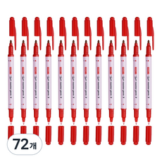DONG-A 雙頭油性筆2, 72個, 紅色