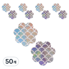 Kelbon特別圖案胸貼 白色 銀箔花, 50個