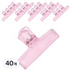 마켓감성 투명 아이스 클립 집게 핑크, 1개입, 40개