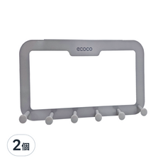 ecoco 意可可 免釘無痕門後掛勾 L型, 灰色, 2個