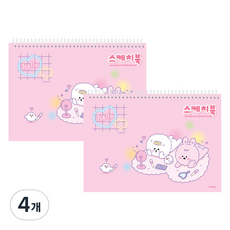 아이비스 스케치북 숑숑프렌즈 화장, 8절, 4개, 25매
