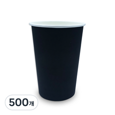 투고팩 디자인 종이컵 390ml 블랙, 100개입, 5개