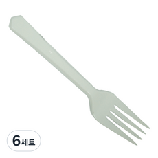 투고팩 위생 개별 포장 백색 일회용 포크, 10개, 6세트