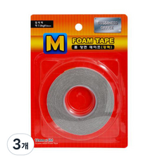 M系列壓克力泡棉雙面膠強力 12mm*4m, 單色, 3個