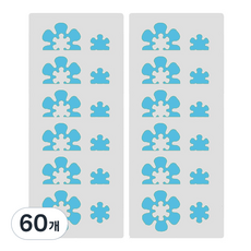 데이소이 다양한 모양 미끄럼 방지 스티커, 06 플라워 블루, 60개