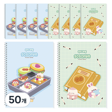 DADA 花生家族 國文10格 輕薄國小線圈筆記本, 隨機出貨, 50個