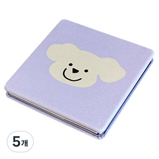 Meumyu 可愛角色便攜式折疊迷你鏡, 紫色小狗, 5個