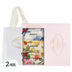 알카미아비누 비누 엔지 200g + 리몬 200g + 로사 토스카나 200g + 선물상자 핑크 세트 + 쇼핑백, 2세트
