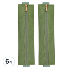 미소로운 다이어리 펜홀더 밴드 19.5 x 5 x 0.5 cm, 올리브 그린, 6개