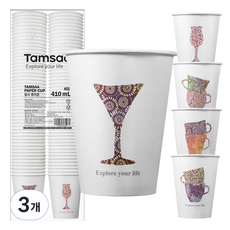 탐사 고평량 종이컵 410ml, 3개