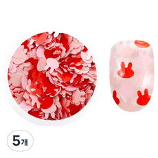 젤로젤로 큐트래빗 네일 글리터, GL138 핑크믹스, 5개