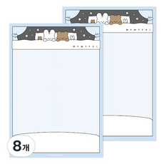 도나와 친구들 일상 메모패드 A5, 순면이와 호두 꿈나라, 8개, 100개입