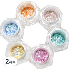 오로라 플레이크 글리터 6종 세트 KN-A4039, 2세트, 혼합색상