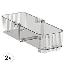 Solaaf 長度可調式多功能收納整理託盤 S, 2個, 透明