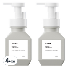 뉴앤룩 폴리 욕실 거품용기 핸드워시 리필공병 거품형 280ml + Q라벨 스티커 세트, 그레이(공병), 4세트